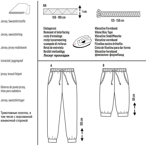 Schmale Jogginghose mit Gummizug in der Taille